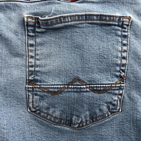 Wrangler Mens Jeans Size 38x28 Measured Relaxed Fit Bootcut Blue Denim Casual - Picture 11 of 14